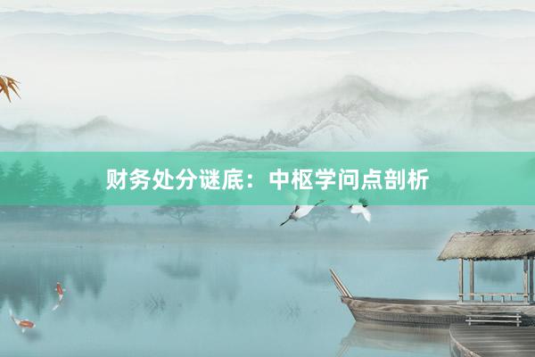 财务处分谜底：中枢学问点剖析